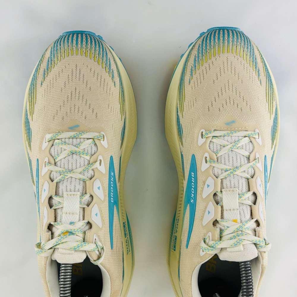 Brooks Ghost Max Running Trail Shoes Cream Blue Yellow 1204641B222 Womens 8.5 B - Picture 8 of 13